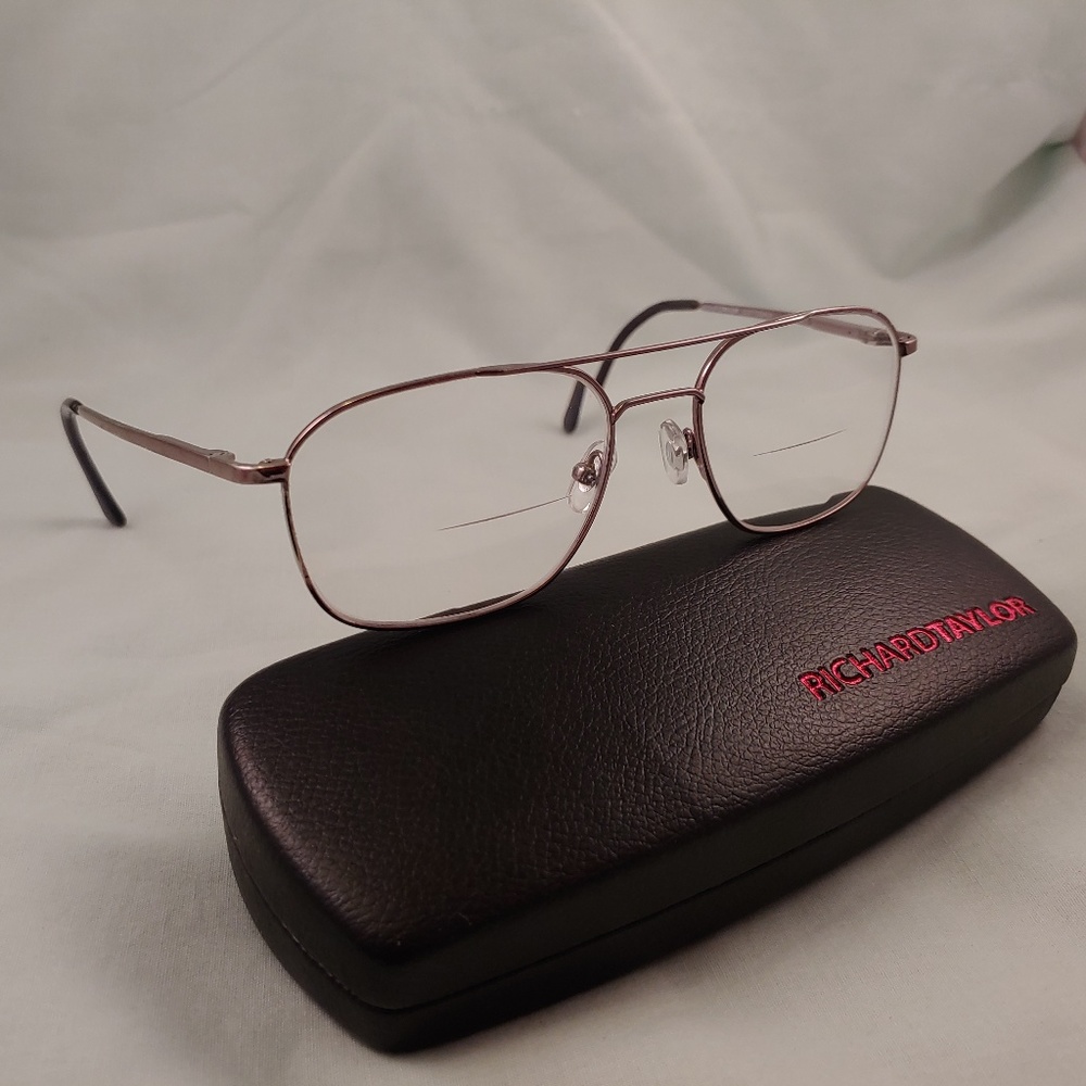 RICHARD TAYLOR Eyeglass Frames SCOTTSDALE Aviator Metal Rim Silver Double
